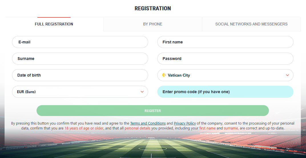 22BET Signup