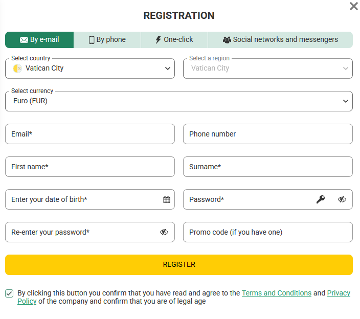 Melbet Signup